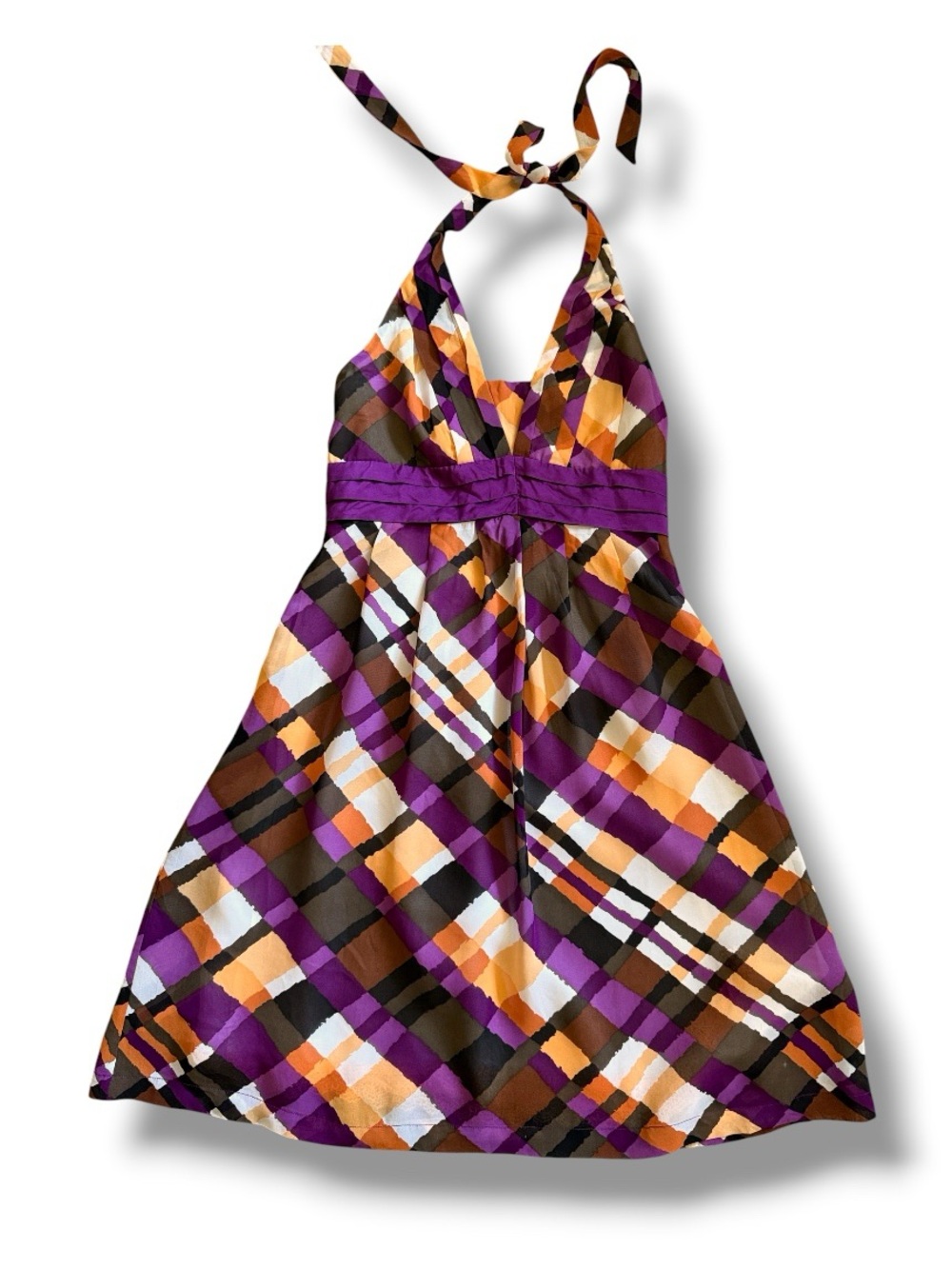 Anthropologie Moulinette Soeurs Etty Purple Fit & Flare Halter Dress Size 4